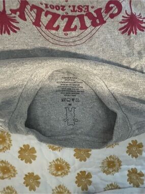 Gray Grizzly Graphic Sweatshirt with Red Print